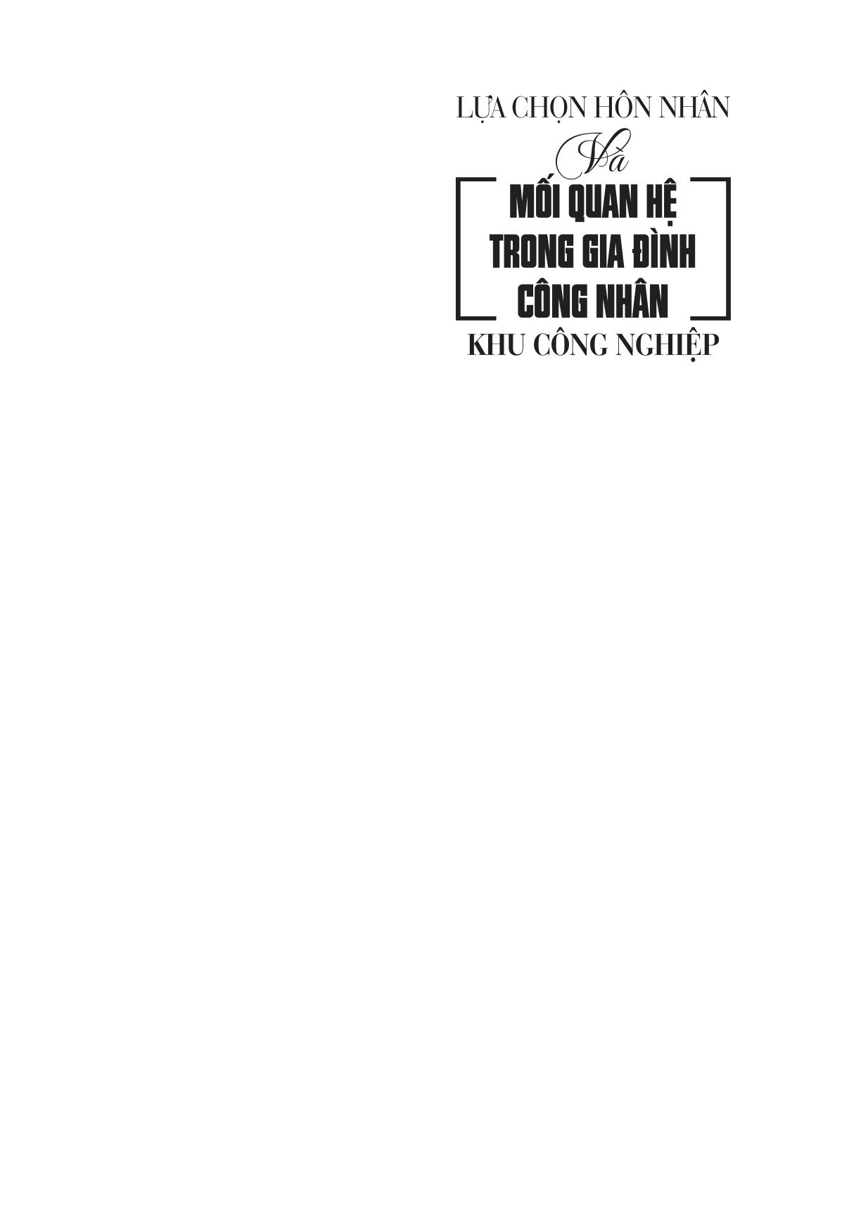 Lựa chọn hôn nhân và mối quan hệ trong gia đình công nhân khu công nghiệp (sách chuyên khảo)